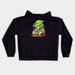 Eerie Halloween Ghoul Art - Spooky Season Delight Kids Hoodie